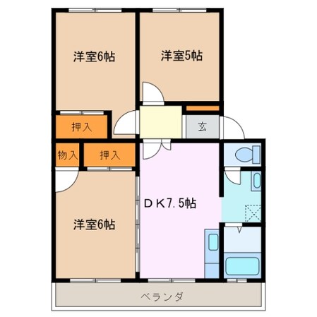 玉垣駅 徒歩12分 2階の物件間取画像